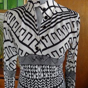 Women's Mosca Geometric Lightweight Sweater Sz L